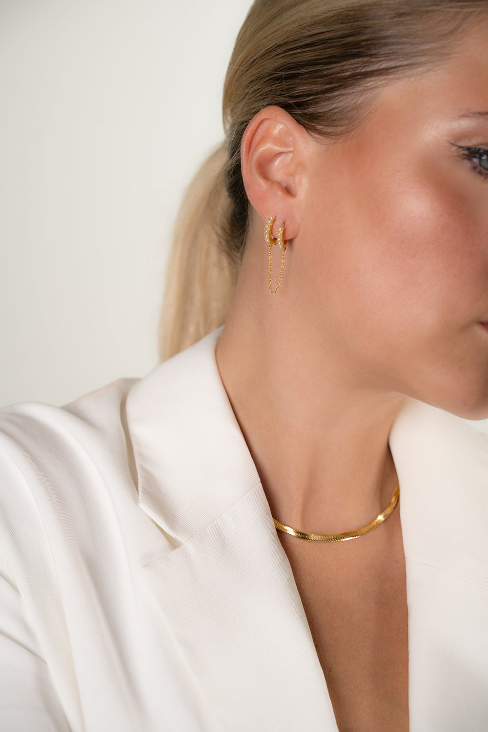 Double Pearl Hoops - Image 3